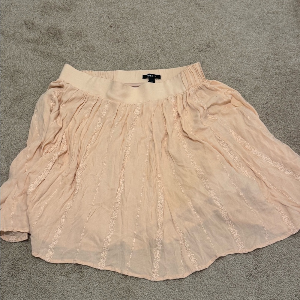 torrid Peach Embroidered Circle Skirt